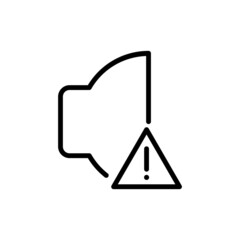 speaker warning icon vector design, stroke line icon