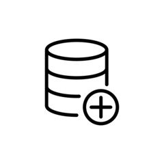 database add, new database icon vector design, stroke line icon