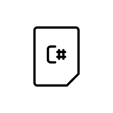 c sharp icon vector design, stroke line icon