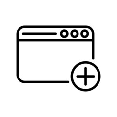 app window add icon vector design, editable stroke line icon