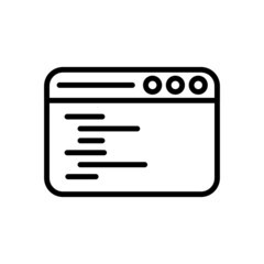 app window text icon vector design, editable stroke line icon