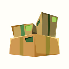Goods boxes. Vector illustration in flat style