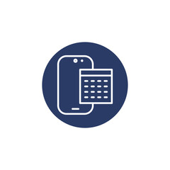 digital mobile calender icon vector