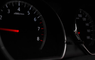Background of the speedometer on black