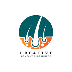 hair care logo vector icon skin health illustration design concept