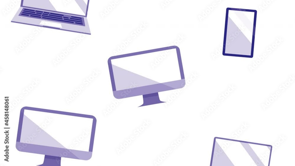 Poster computers and smartphones pattern animation