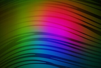 Dark Pink, Green vector background with wry lines.