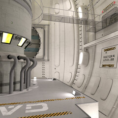 3D-illustration of an reactor room in a science fiction starship © Ralf Kraft