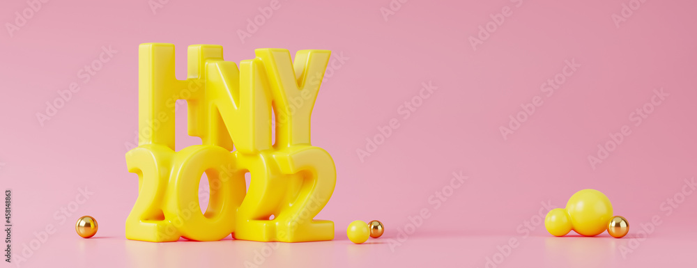 Poster merry christmas and happy new year web banner. yellow 