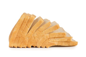 White Bread isolated on white background.