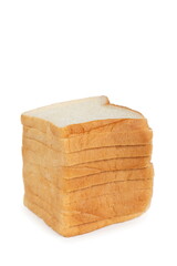White Bread isolated on white background.
