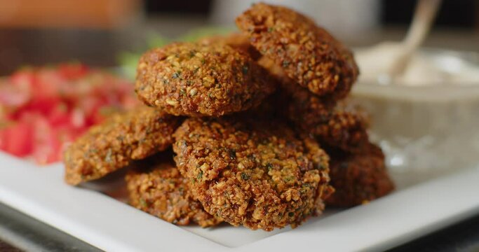 Fresh falafel plater prepared by chef.