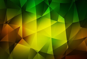 Dark Green, Yellow vector triangle mosaic texture.