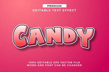 Candy, Pinky Cute Editable Text Effect Font Style
