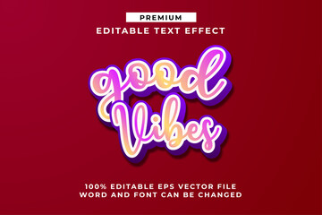 Good Vibes, Premium Editable Text Effect Font style