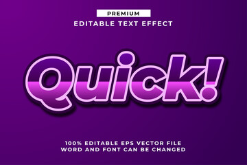 Quick, Premium Editable Text Effect Font style