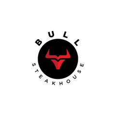 Bull steakhouse. Logo template.