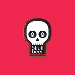 Skull beer. Logo template.