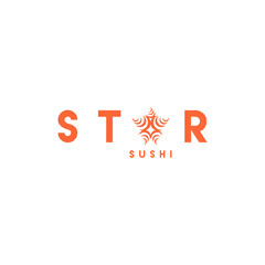 Star sushi. Logo template.