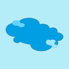 Dark blue cloud on blue background. Nature background. Emblem for weather forecast. Vector illustration. Stock image. 