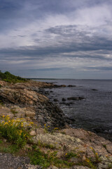 Fototapeta na wymiar The Marginal Way with the coast in Maine.