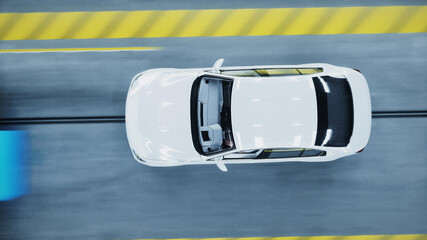 Generic 3d car crash test. Car destruction. 3d rendering.