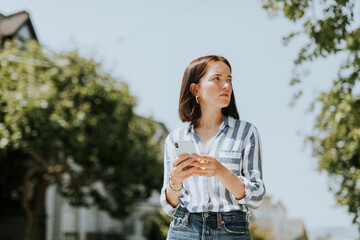 Woman texting on her phone
