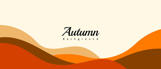 abstract background with wavy shapes in autumn color. great for banner, poster, brochure, cover, etc. vector illustration