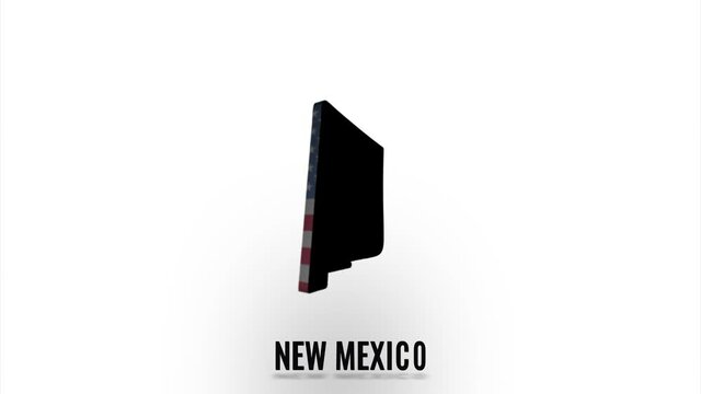 3d creative New Mexico state lettering isolated on white. 3d New Mexico state. USA. United States of America. Text or labels New Mexico with silhouette