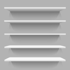 White wall bookshelves © vectortatu