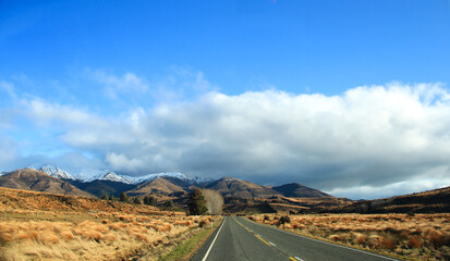 Obraz premium Breathtaking view during road trip in south island of New Zealand.