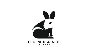 Negative Space Rabbit Logo