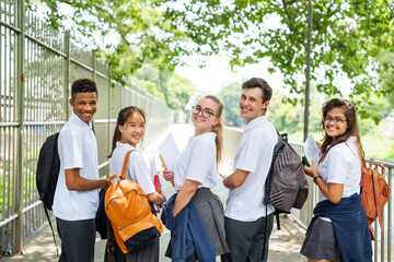 Students on their way home from school