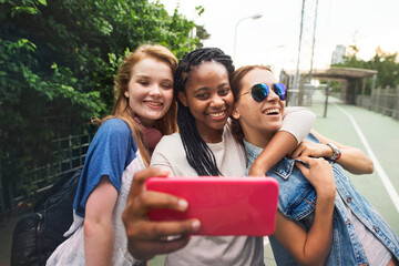 Friends taking a selfie