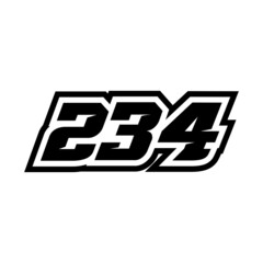Racing number 234 logo on white background