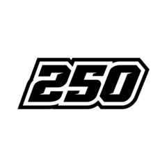 Racing number 250 logo on white background