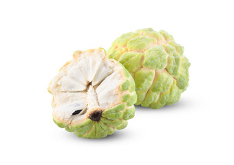 custard apple fruit over white background