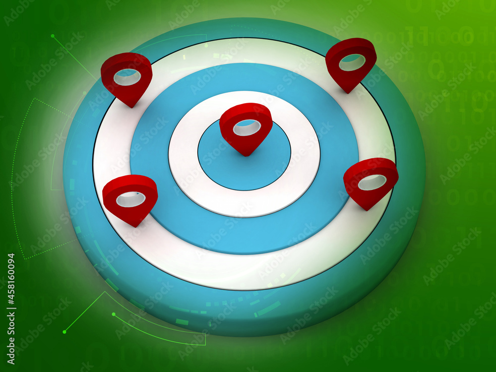 Poster 3d rendering travel and navigation planning on target
