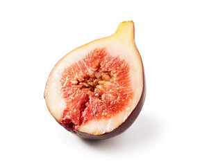 Cut figs on a white background.