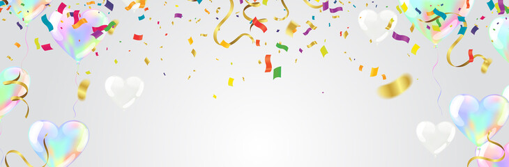 Beautiful background with Colorful balloons fly up. background