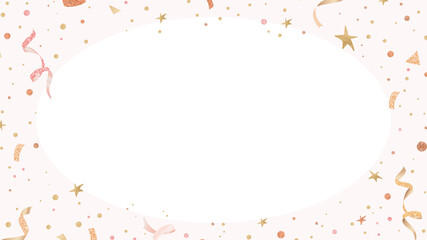 Festive ribbon frame on white background