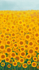 Sunflower garden background mobile phone wallpaper