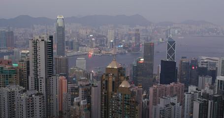 Obraz premium Hong Kong city at night