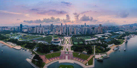 Aerial photography China Rizhao city architecture landscape coastline