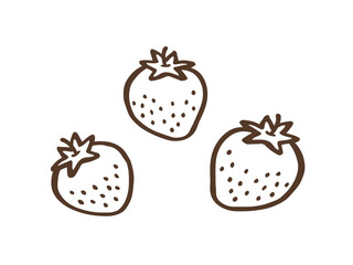 かわいいイチゴのスタンプ／手書きイラスト