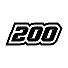 Racing number 200 logo on white background