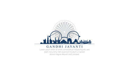 2nd October- gandhi jayanti vector  illustration. - obrazy, fototapety, plakaty