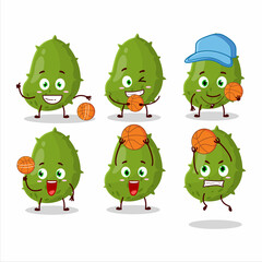 Obraz premium Talented virus desease cartoon character as a basketball athlete