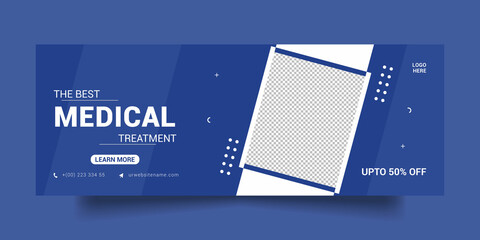 Medical Treatment Health Care, Facebook Cover and Social Media Post.
