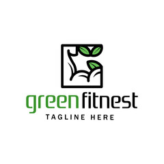  fitnes  logo template, green fitness body building logo
